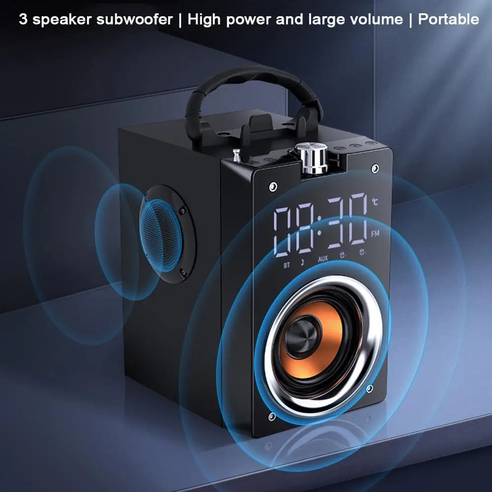 Super Bass Bluetooth Speakers Portable Column ,High Power 3D Stereo Subwoofer Music Center Support AUX TF FM Radio HIFI BoomBox