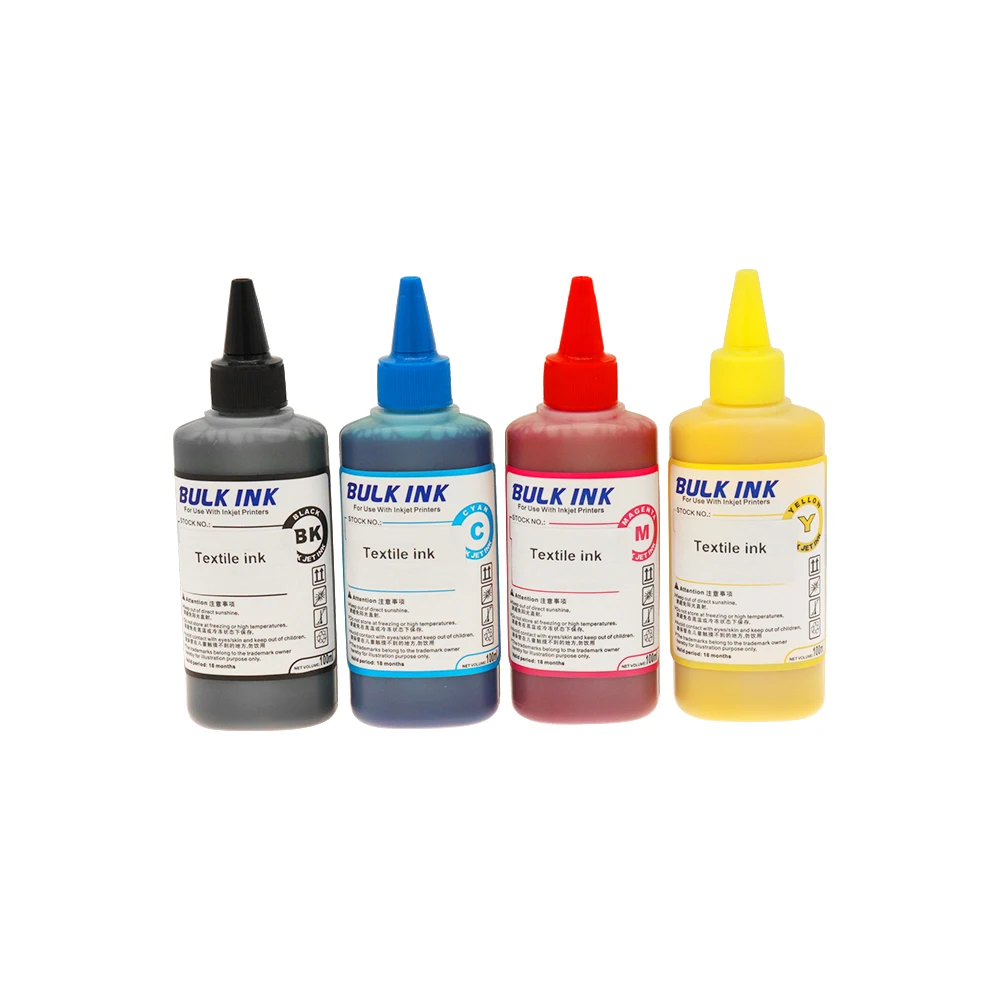 DTG ink set 100ML*4 with pretreatment liquid 1L DTG ink for T-shirt printing machine textile ink for DTG direct printing