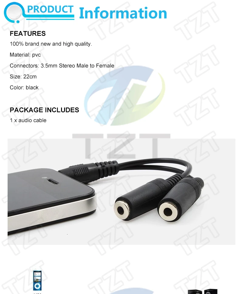 1/3 Stück schwarzer 3,5-mm-Audio-Splitter für Kopfhörer, Ohrhörer und Headsets, geeignet für Tablets, Smartphones, Android-Geräte, MP3- und MP4-Player. – Detail 1
