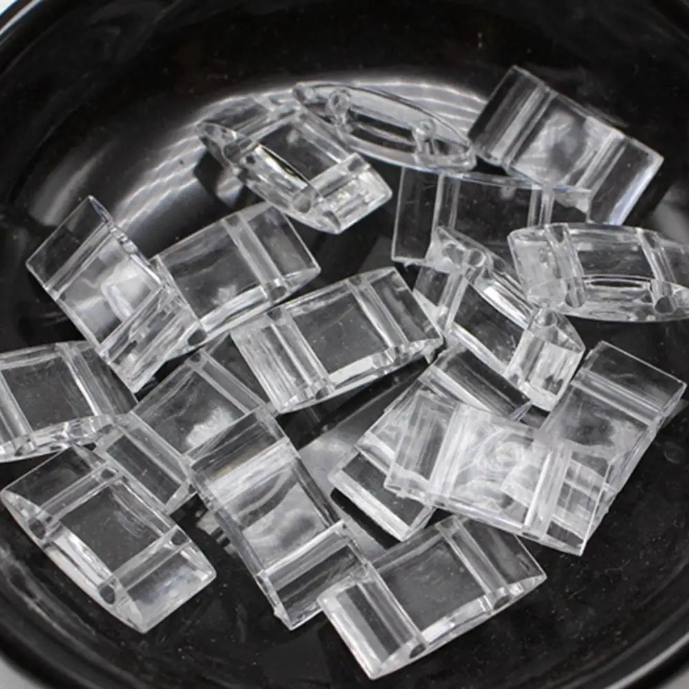 

100 Clear Transparent Acrylic Square 2-Hole Beads 18X9mm