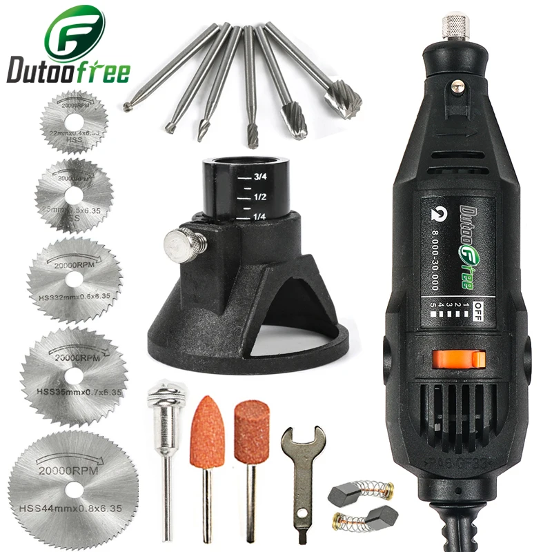 110V/220V Mini Drill Electric Drill Variable Speed Rotary Tool Circular Saw Blade Cutting Disc Electric Engraver Dremel 3000