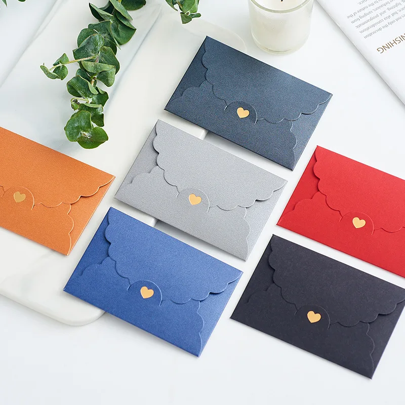 (10 Pieces/Lot) 10.5*7cm Mini Pearl Kraft Paper Gilding Love Envelope Bank Card VIP Membership Card Packaging Envelope