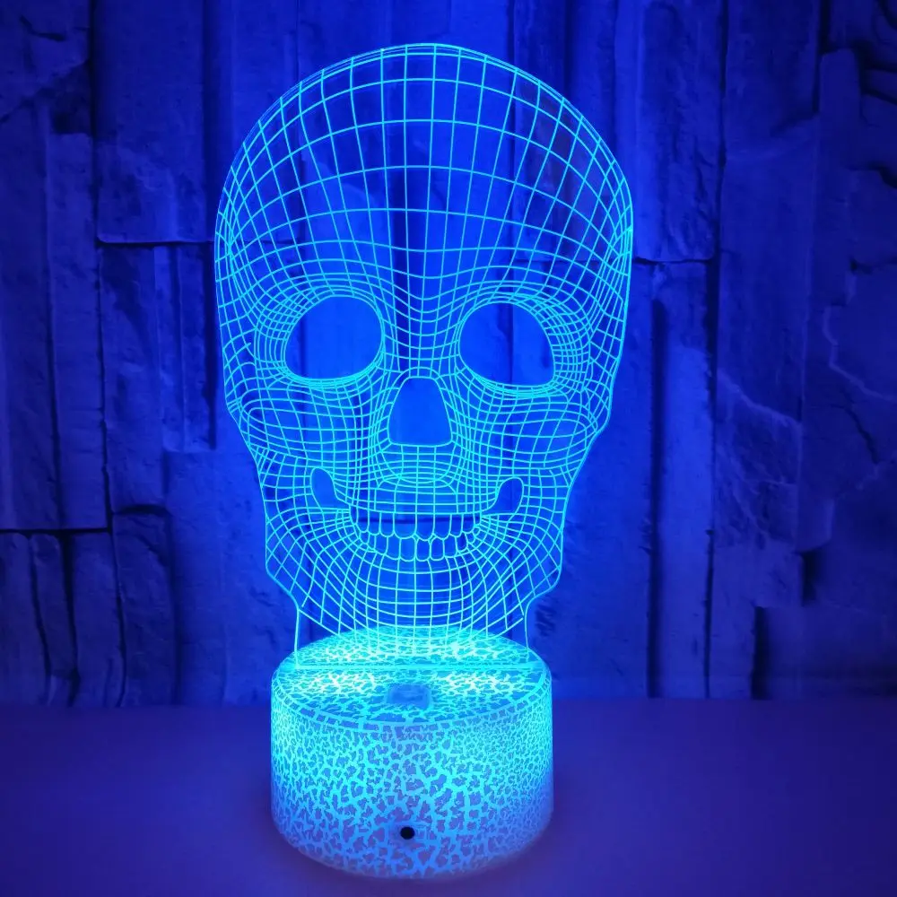 

VCity Halloween Decor Eagle Skull Alien 3D Night Light Led Table Lamp Bulb LED USB RGB Mood Multicolor Luminaria Kids Toy Gifts