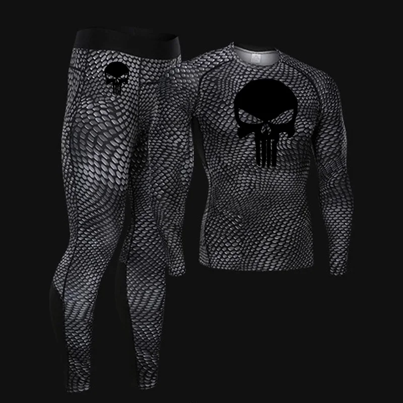 

New Thermal underwear Long johns Set winter rashgard male Compression T-shirt leggings 2 piece tracksuit Men Brand Clothing 4xl