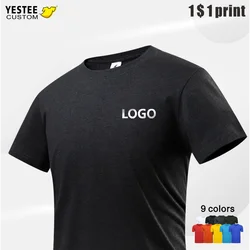 T-Shirt Custom Logo Casual T-Shirt Comfortable Short-Sleeved T-Shirt Men Women Round Neck T-Shirt Breathable T-Shirt 100% Cotton