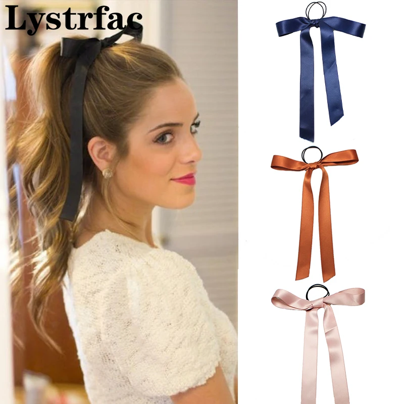 Lystrfac Solid Color Thicken Hair Ribbon Scrunchies for Women Girls Fabric Hair Rope Elastic Hair Band Female Hair Accessories