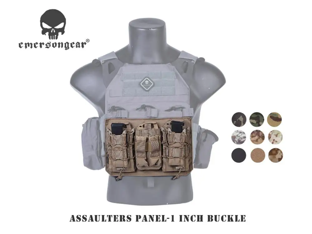 

EmersonGear-Modular Assaulters Panel for Plate Carrier, Combat Molle, Triple Open Top Magazine Pouch, EM9337