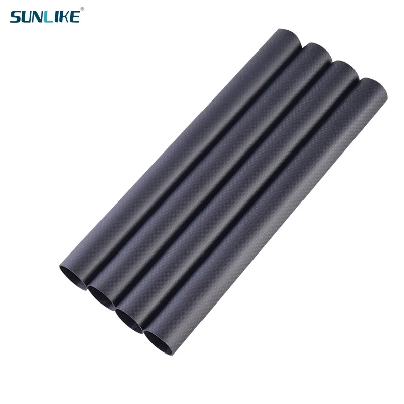 2PC Length 250mm Twill Frosted Carbon Fiber Tube Drone Accessories OD16mm 17mm 18mm 19mm 20mm 22mm Factory Direct CNC Cutting