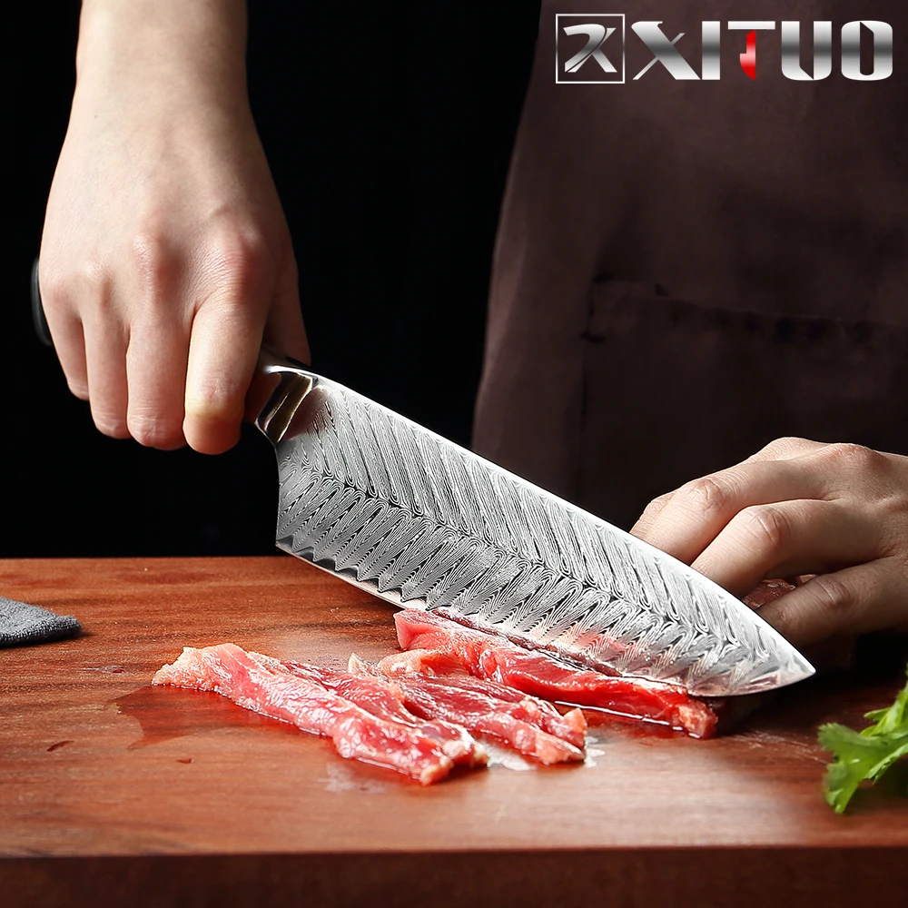 XITUO Chef Knife Set Damascus Chef Knife VG10 Professional Kitchen Knife Meat Knife Deboning Home Hotel Cooking Knife G10 Handle