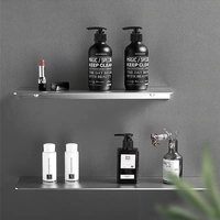 Silver Kitchen Storage Shelf Aluminum Wall Hanging Bathroom Mirror Front Storage Tray Makeup Table Shower Room Organizer Rack