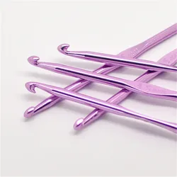 5PCs/Set Aluminum Hand Sewing Crochet Hook Random Color For Mom Gifts Needles Hooks Yarn Sewing Accessories 15cm long 4.5mm dia.