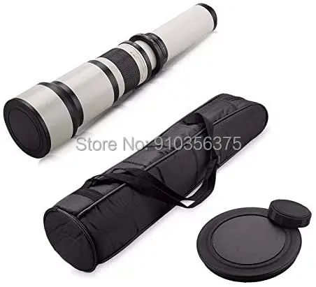 JINTU 650-1300mm Manual Supper Telescope Telephoto Lens Camera Lenses for Canon Nikon Pentax FUJI Sony DSLR Camera + Carry Bag