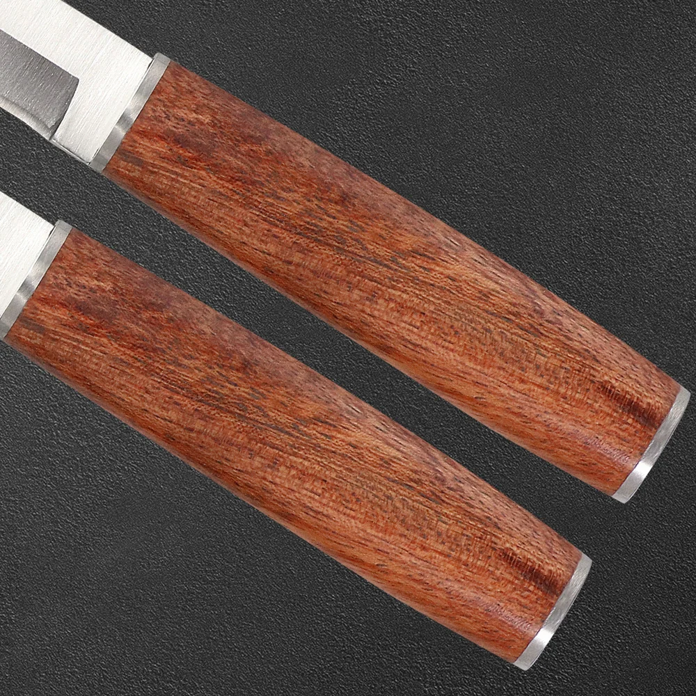 Jaswehome Paring Knife Set Stainless Steel Dinnerware Knife Multipurpose Peeling Rosewood Handle Kitchen Utility Knife