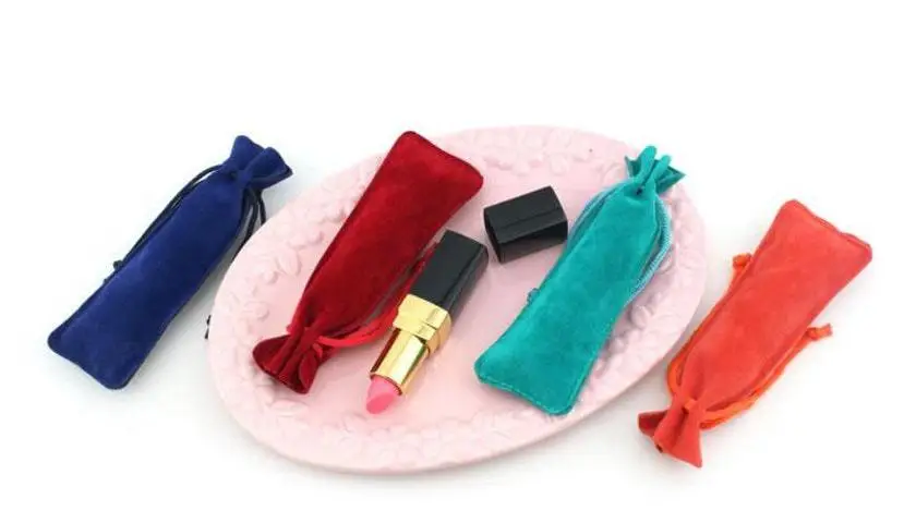 

Colorful Velvet Jewelry Drawstring Pouch Flannelette Pocket Perfume Toothpick Lipstick Bag Gift Packaging Bags Wholesale