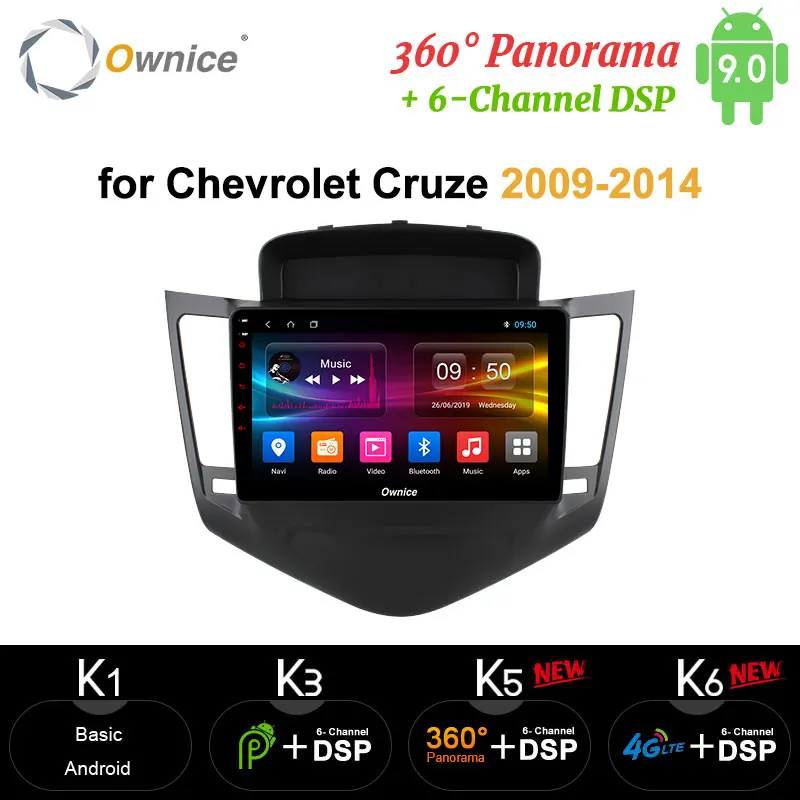 Ownice 2din Android 9.0 car dvd GPS  carplay Octa Core 360 Panorama DSP 4G LTE SPDIF Car Radio for Chevrolet Cruze 2009 - 2014