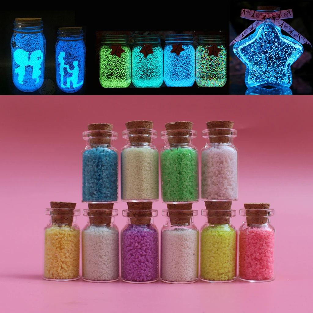 Super Fluorescent Luminous Particles Glow Pigment Bright Gravel Noctilucent Sand Glowing in the Dark Sand Powder For Party DIY