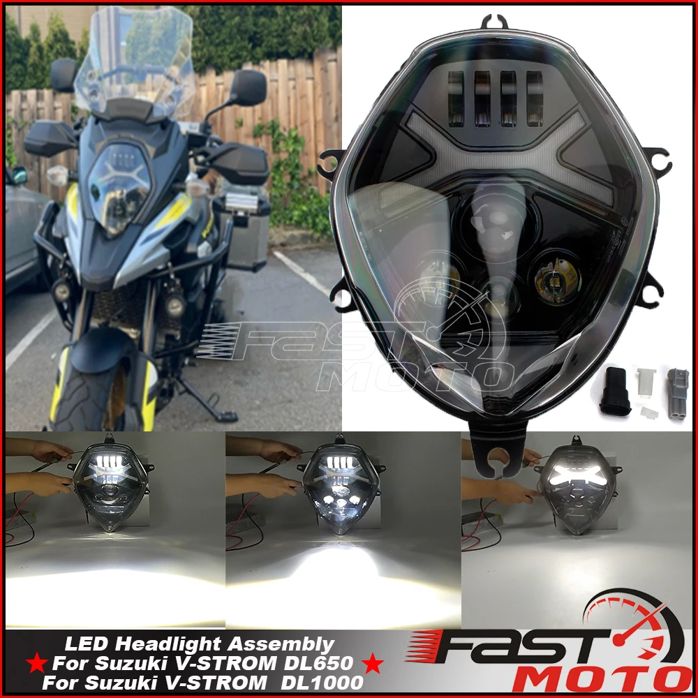 Replacement E9 Mark Headlight Assembly Kits For Suzuki V-Strom DL1000 A/AL4/AL5/AL6/XA DL650 A/AL7/XAL7/XA 14-2019 Headlamp DRL