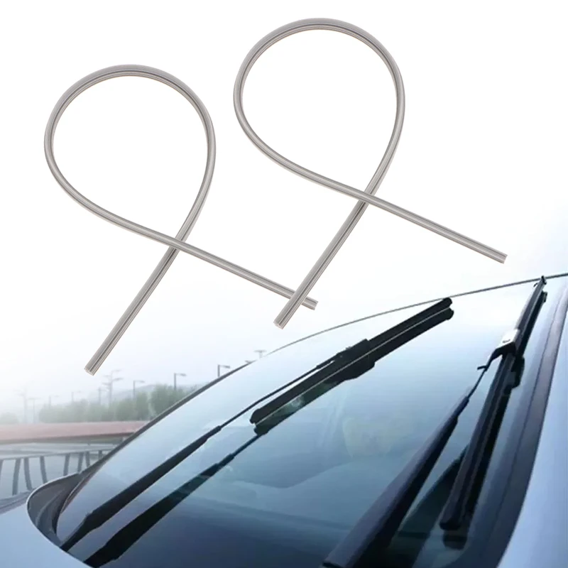 26 Inch Car Window Wiper Blade Strip Universal 6mm Auto Window Boneless Wiper Blades Silicone Strips Dual Rubber Car Accessories