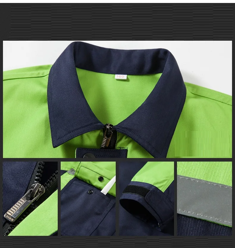 Conjunto de roupas de trabalhador masculino/feminino macacão de segurança reflexivo resistente ao desgaste grande bolso oficina reparação automóvel uniformes mecânicos