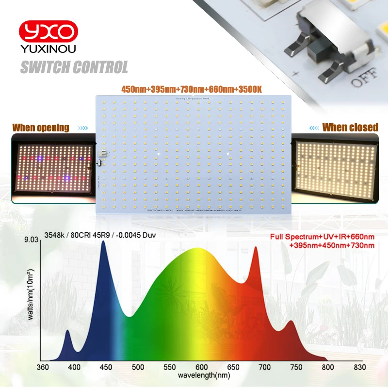 Sam-sung-tablero de luz led quantum QB288, LM301H, 3000K, 3500K, 660nm, UV, IR, 120w, 240w, para cultivo de plantas y verduras