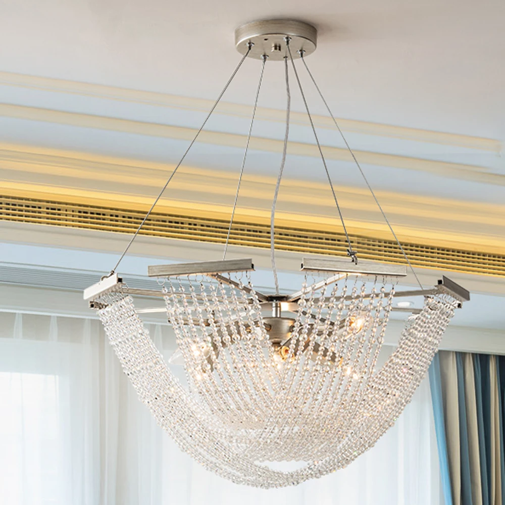 

Luxury Bedroom Crystal Chandelier Lamp AC110V 220V Led Dining Room Cristal Lights