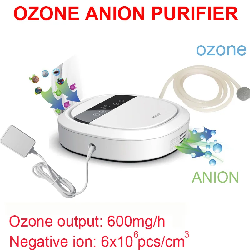 Máquina generadora de ozono para coche, purificador de aire de anión O3, filtración, esterilización, purificación de iones negativos, lavado, agua,