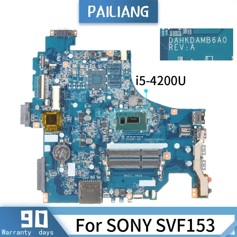 DAHKDAMB6A0 For SONY SVF153 Mainboard SR170 i5-4200U DDR3L Laptop motherboard tested OK