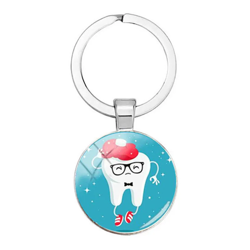 New Nurse Dentist Dental Glass Keychain Dental Care Keychain Love Your Teeth Pendant Keychain Holiday Gift