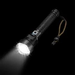 2020 New Power Light Zoom XHP-70 LED Flashlight USB Rechargeable Flashlight 20W Indicator Tactical Light Use 18650/26650 Battery