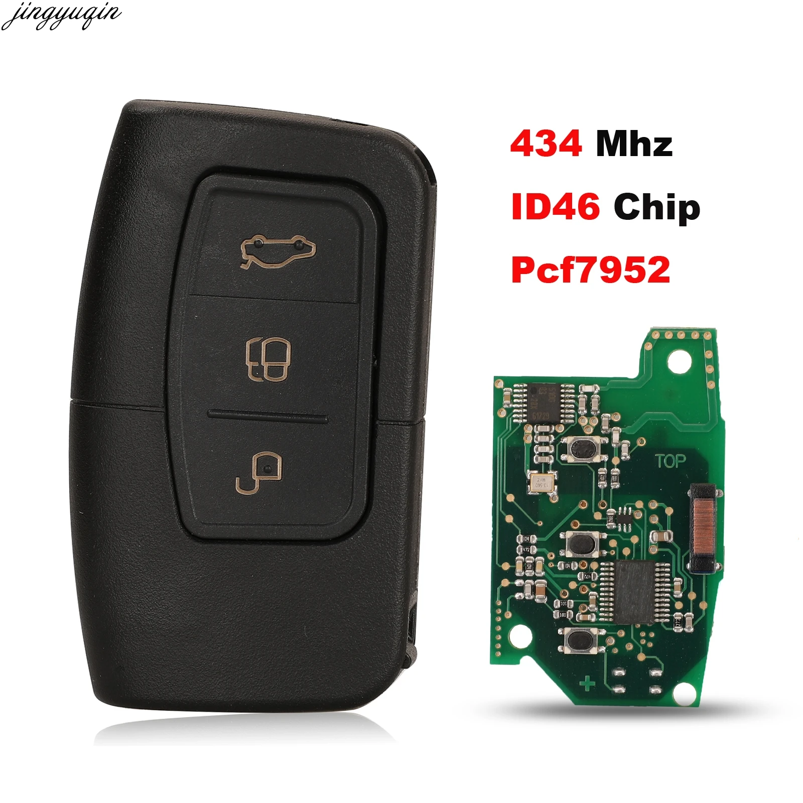 

Jingyuqin Smart Card Remote Control Car Key 434MHZ ID46 PCF7952 For Ford Focus C-Max S-Max Fiesta Galaxy Ka Kuga Mondeo