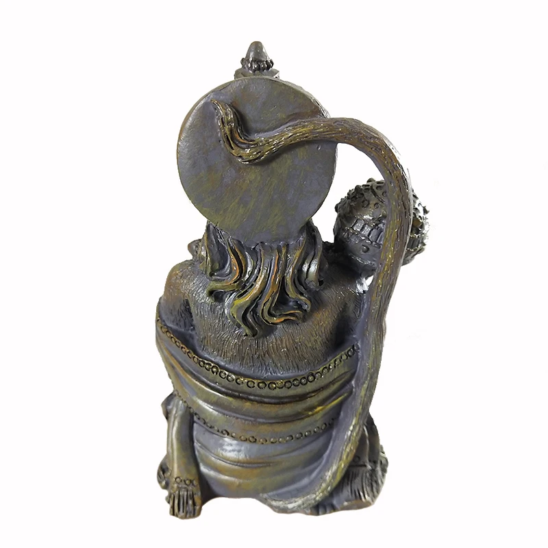 Steinfarbene Hanuman-Statue, Große Hinduistische Affengott-Buddha-Figur aus Kunstharz, Zen-Garten-Dekoration, Glücksbringer-Geschenk – Detail 10