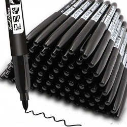 6 Teile/satz Permanent Marker Stift Feine Punkt Wasserdichte Tinte Thin Nib Rohöl Nib Schwarz Blau Rot Tinte 1,5mm Feine farbe Marker Stifte