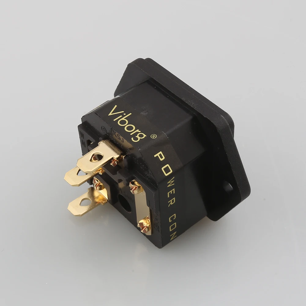 FI-03G 24K pozłacane IEC AC wlot IEC gniazdo wejściowe z lutowane HIFI gniazdo z bezpiecznikiem