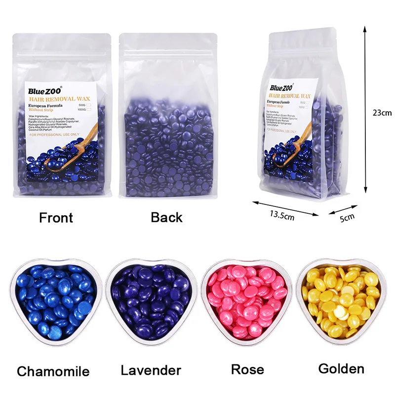 500g Depilatory Pearl Hard Wax Beans Hot Film Wax Bead for Painless Bikini Face Arm Leg Hair Removal Skin Care