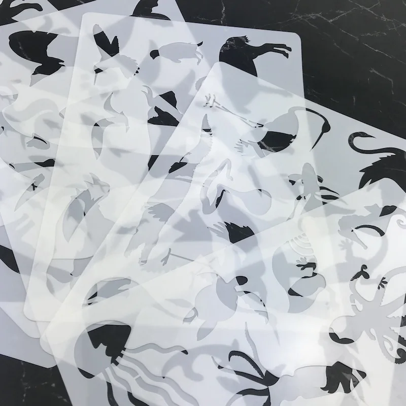 Nowe dzieci boże narodzenie malowanie Cartoon dinozaur zwierząt szablon wzór szablony garnitur malowanie wczesne dziecko zabawka na boże narodzenie prezent