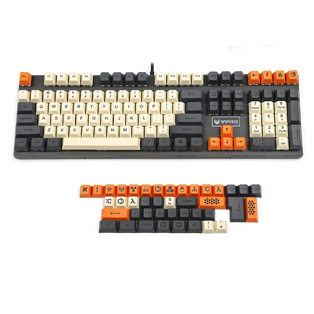 Cherry Profile Dye Sub Carbon PBT Keycap For MX Mechanical Keyboard Filco 104 TKL KBD75 Kira96 YMD96 GK64 Tada68 SP84