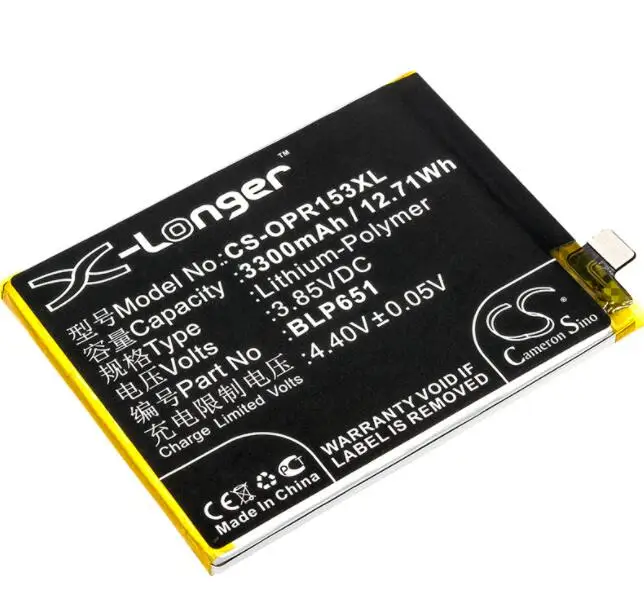 Batterie 3300mah pour OPPO PAAM00 PAAT00 R15 DME 4G + R15, miroir de rêve R15, édition BLP651