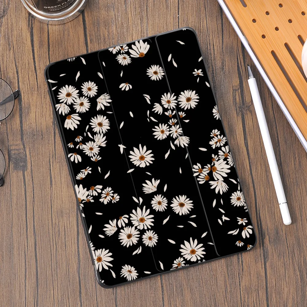 

Fashion Daisy Flowers Case for 10.2 iPad 8th Generation Mini 5 Air 4 Pro 11 2021 Cute Cover For 7th Silicone Funda Air 2 6th 5th