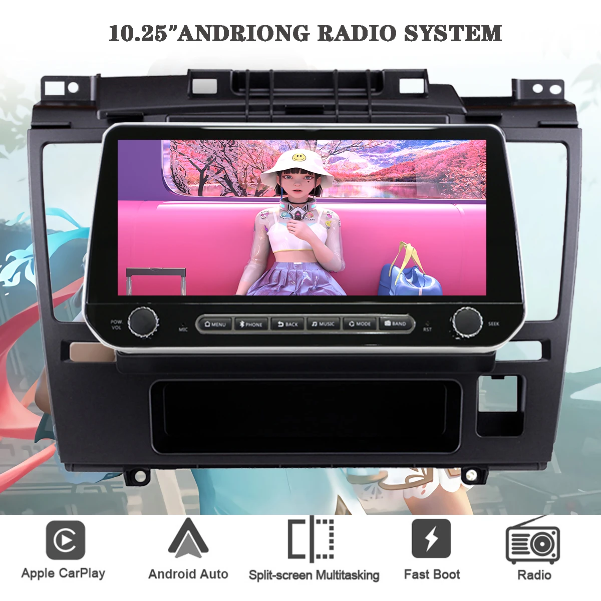 10.25'' IPS Car Radio Video Audio AV DVD MP5 Player PC Tablet For Nissan Tiida 2004 2006 2013 Carplay Android 13 8G RAM