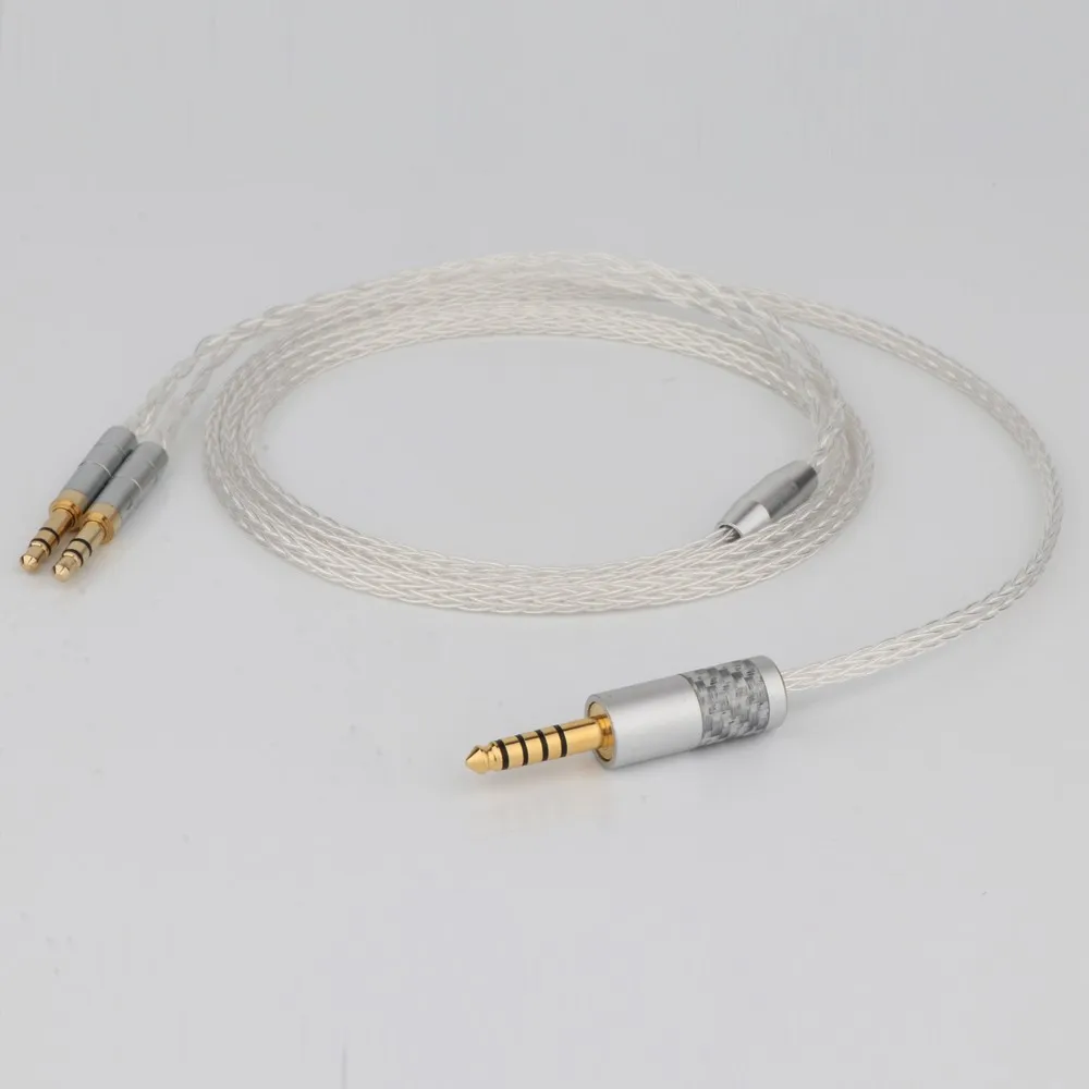 Preffair 8 Cores Silver Plated Headphone Earphone Cable For Denon AH-D600 D7100 Hifiman Sundara Ananda HE1000se HE6se he400