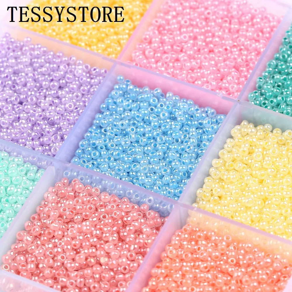 2000pcs/lot 2mm Cream Color Czech Glass Seed Beads Uniform Round Hole Loose Spacer Beads For Jewelry Making DIY Accessories