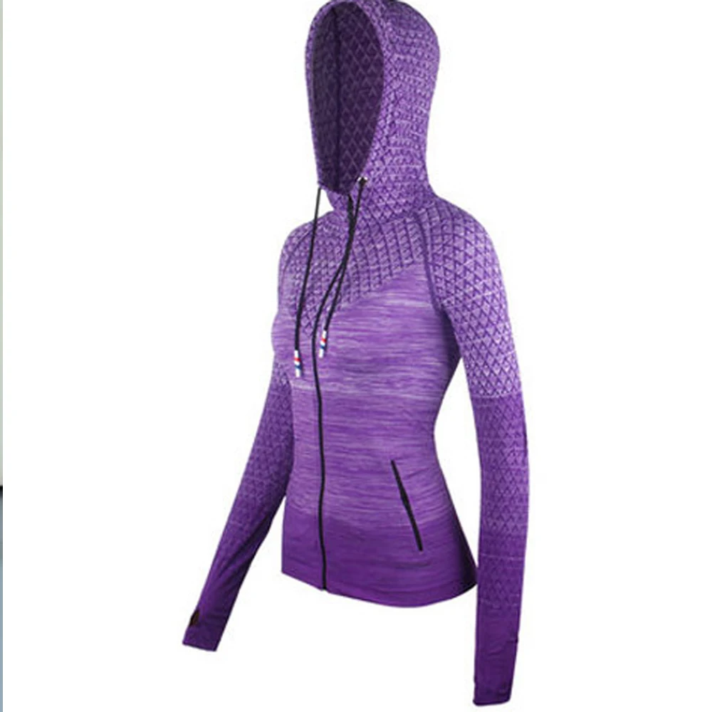 Energy Seamless Running Jacket Women Hoodie Sports Yoga Shirts Zipper Fitness Wear Gym Coat Long Sleeves Sportswear Plus Size