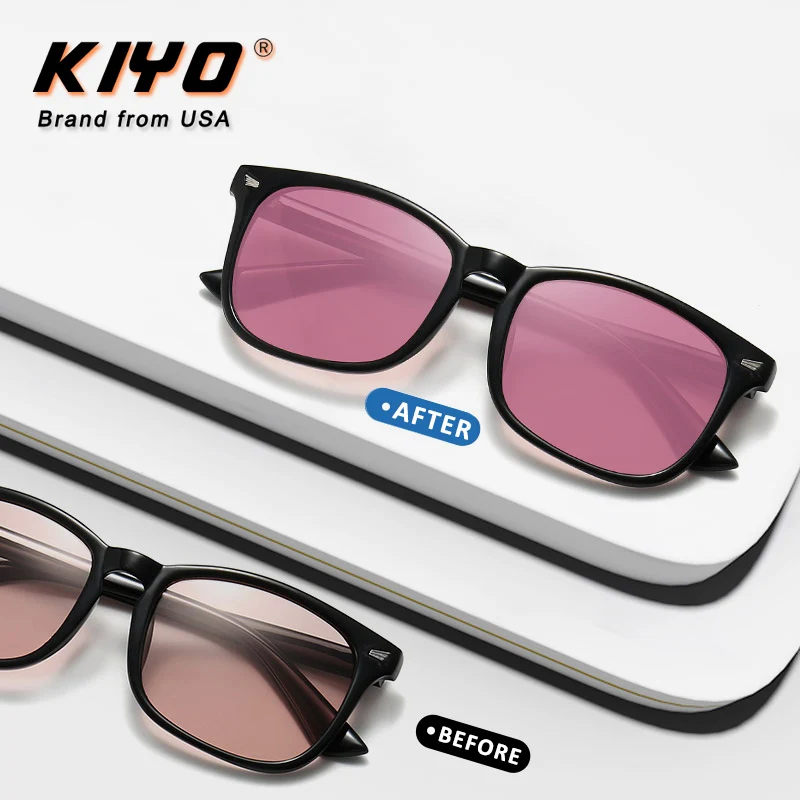

KIYO Brand 2020 New Women Men Square Polarized Photochromic Sunglasses TR90 Fashion Sun Glasses UV400 Driving Eyewear 1516
