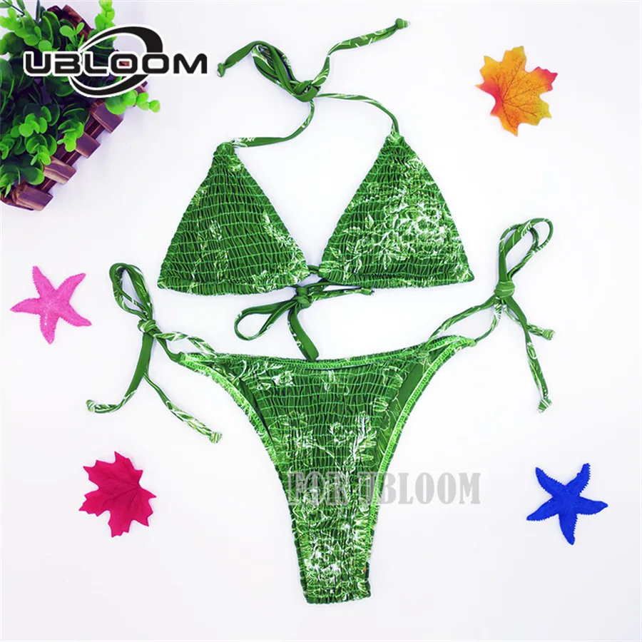 

Sexy Triangle Brazilian Bikini Push Up Bikinis Women Ruched Thong Swimwear Bandage Swimsuit Women Mini Biquini Maillot De Bain