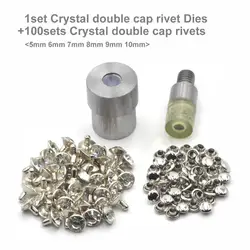 1Set Hand Press Die Mould Tool for Crystal Rhinestone Rivets Die And 100sets Crystal Rhinestone Rivets