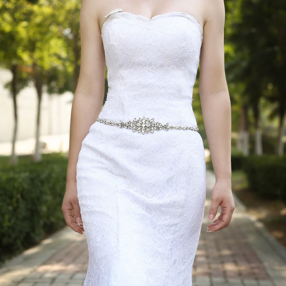 S352 Crystal Embellished Bridal Belt Wedding Dress Belt Wedding League for Wedding with Stones Brides 2023 Accessories