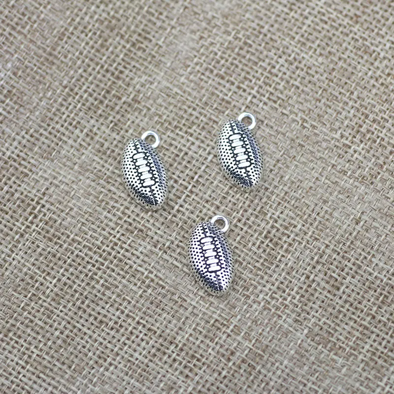 

20 Pieces 18mm*11mm Antique Silver Plated Football Charms Sports Charm Pendant For Diy Jewelry Making Findings