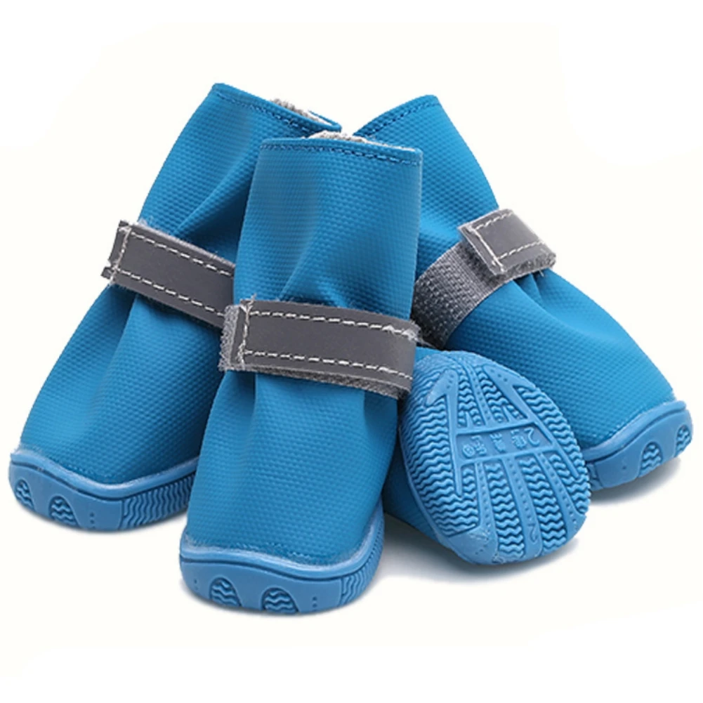 Waterproof Dog Shoes for Small Dogs Shoes Anti-slip Reflective Strappy Pet Dog Snow Rain Boots For Teddy Bichon