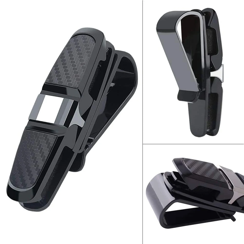 Car Glasses Cases Portable Ticket Card Clamp Car Glasses Holder Auto Sun Visor Eyeglass Holder Car Sunglasses Holder Accessories