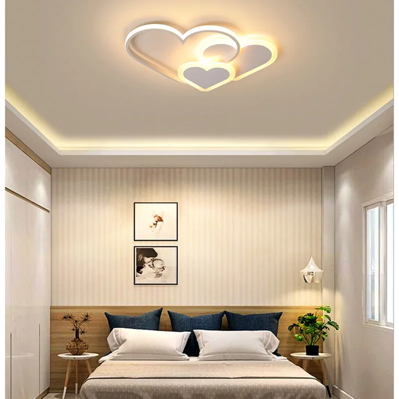 Modern LED living room ceiling light bedroom ceiling lamp dining room chandelier study heart-shaped indoor lighting wholesale